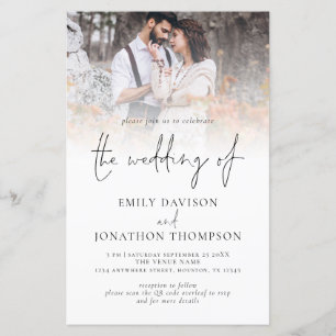 Budget Photo Overlay QR Code Script Wedding Invita
