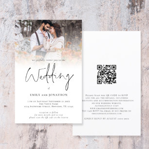 Budget Photo Overlay QR Code Script Wedding Invita
