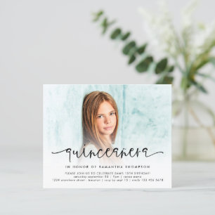 Budget Photo Overlay Script Quinceañera Invitation