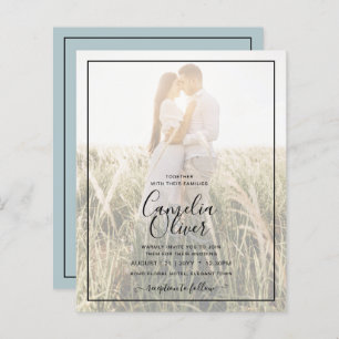 BUDGET Photo Overlay Sea Glass Sage Wedding Invite