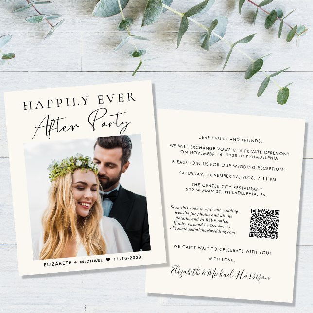 Budget Photo QR Code Mariage Réception Invitation (Créateur téléchargé)