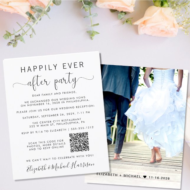 Budget Photo QR Code Mariage Réception Invitation (Your love story deserves a grand celebration!)