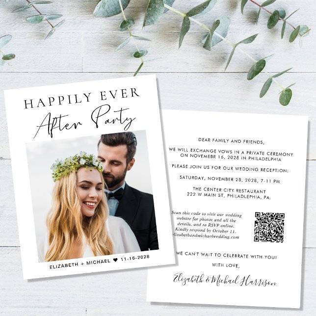 Budget Photo QR Code Mariage Réception Invitation (Créateur téléchargé)