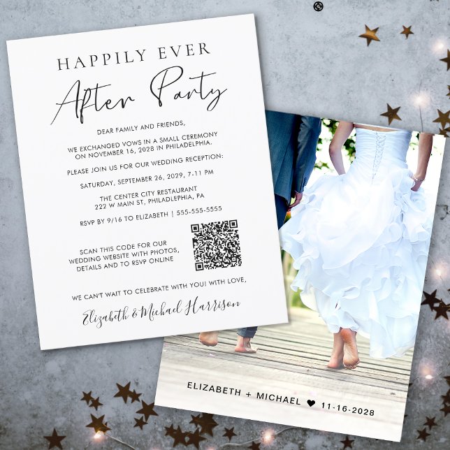 Budget Photo QR Code Mariage Réception Invitation (Your love story deserves a grand celebration!)