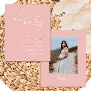 Budget Photo rose bébé fille douche Invitation