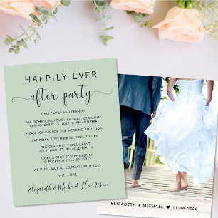 Budget Photo Sage Wedding Reception Invitation