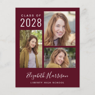 Budget Photo Script Burgundy Graduation Party