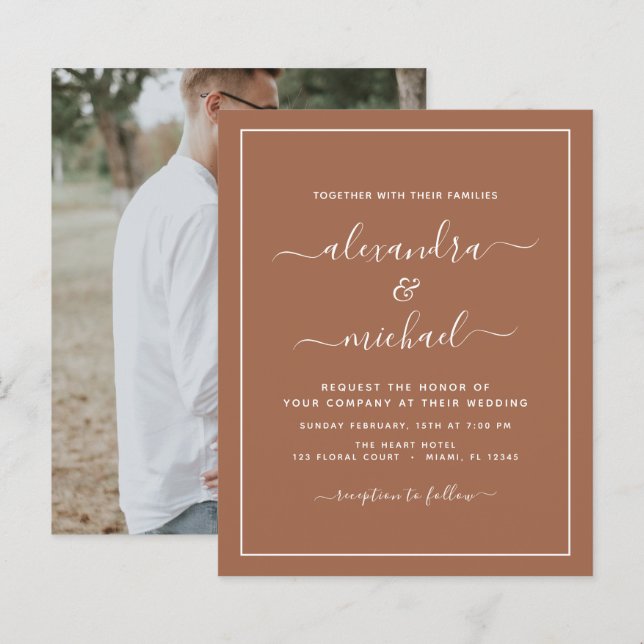 Budget Photo Terracotta Boho Mariage Simple (Devant / Derrière)
