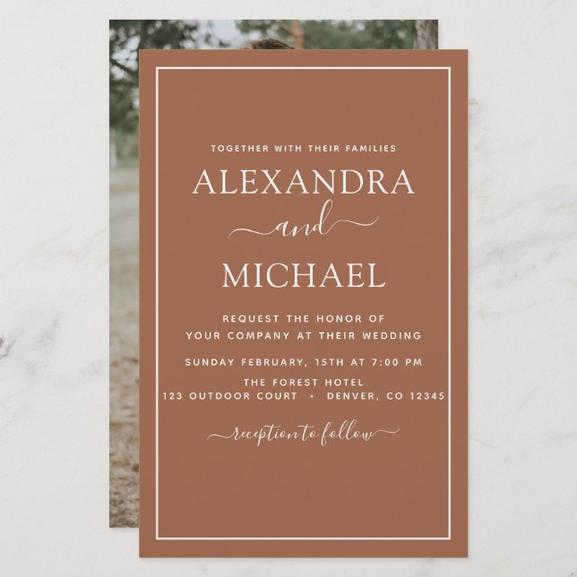 Budget Photo Terracotta Boho Mariage Simple (Devant / Derrière)