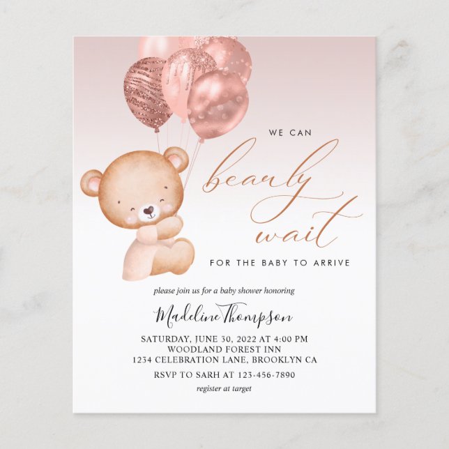 BUDGET Pink Balloon Nous Pouvons Presque Attendre  (Devant)