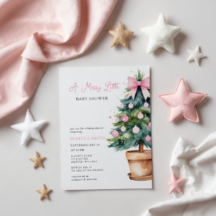 Budget Pink Bow Noël Joyeux petit Baby shower
