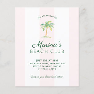 BUDGET Pink Cabana Stripe Beach Club Anniversaire