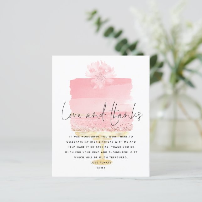 Budget Pink Cake Script 21e anniversaire Merci (Debout devant)