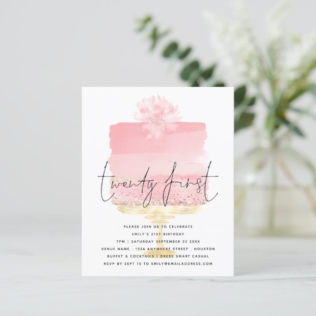 Budget Pink Cake Script 21ème anniversaire Invitat (Debout devant)