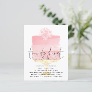 Budget Pink Cake Script 21ème anniversaire Invitat