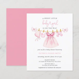 Budget Pink Clothesline Bow Girl Baby shower