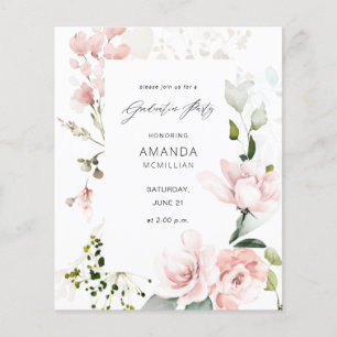Budget Pink & Eucalyptus Floral Graduation Party