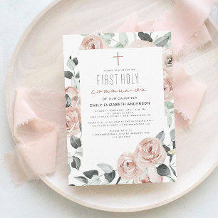 Budget Pink Floral Première Communion sainte