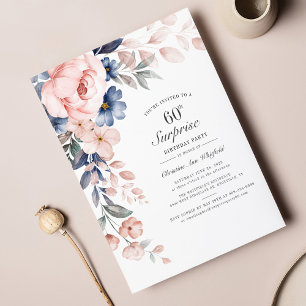 Budget Pink Floral Script 60e anniversaire Invitat