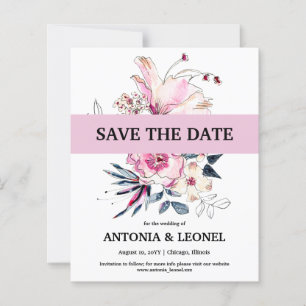 Budget Pink Ivory Floral Wedding Enregistrer la da