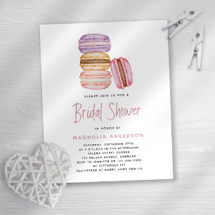 BUDGET Pink Macarons Invitation à la douche nuptia