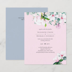 BUDGET Pink Magnolias Sage Eucalyptus Mariage bleu
