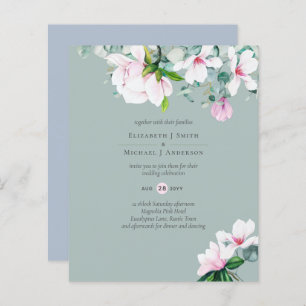 BUDGET Pink Magnolias Sage Eucalyptus Mariage bleu