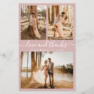 Budget Pink Photo Collage Mariage Carte de remerci