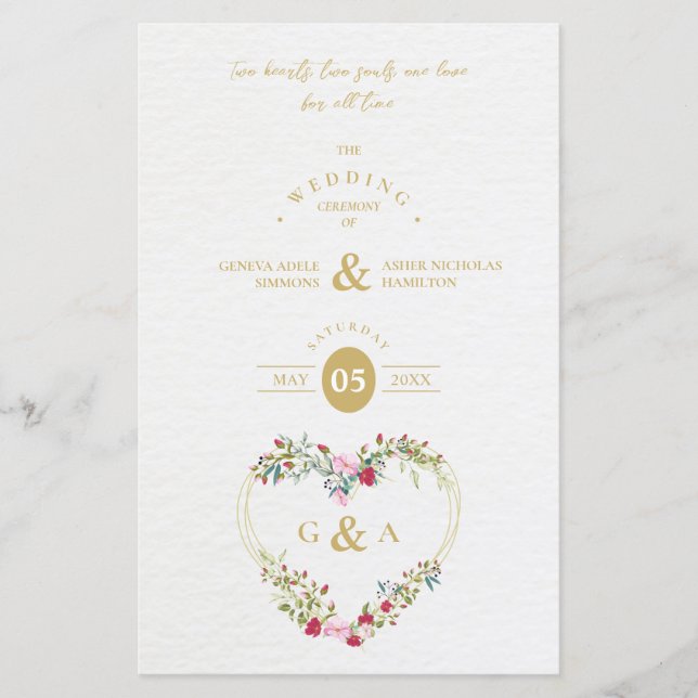 Budget Pink & Red Shades Heart Romantic Botanical (Devant)