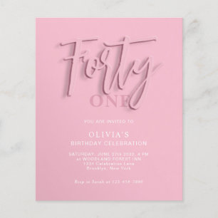 BUDGET Pink Script Quarante-dixième anniversaire a