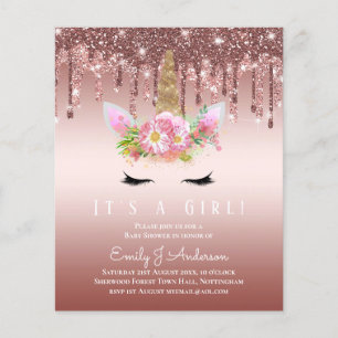 BUDGET Pink Unicorn Baby shower Parties scintillan