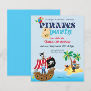 Budget Pirates Anniversaire de enfant Party Invita
