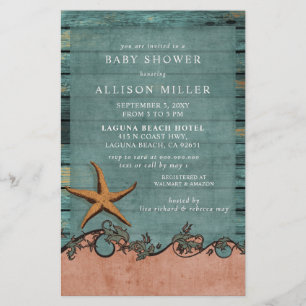 Budget Plage neutre Baby shower de plage Invitatio