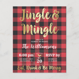 Budget Plaid & Gold Jingle & Mingle Holiday Party