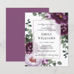 Budget Plum Peonies Flora nuptiale douche Invitati