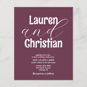 Budget Plum Scripture Faire-part de mariage