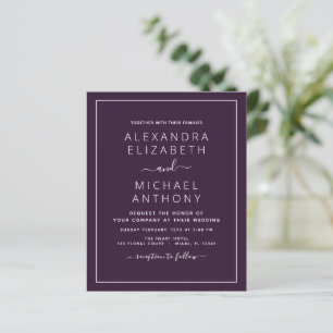 Budget Plum violet Mariage Typographie moderne