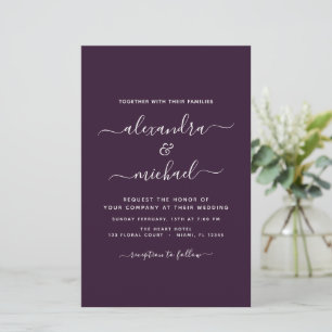 Budget Plum violet Mariage Typographie moderne