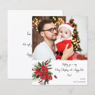 Budget Poinsettia Floral Note Photo de vacances