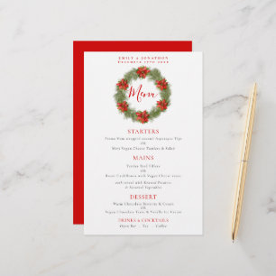 Budget Poinsettia Wreath Christmas Mariage Menu