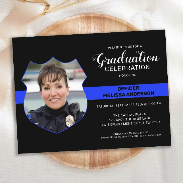 Budget Police Graduation Party Invitation photo (Créateur téléchargé)