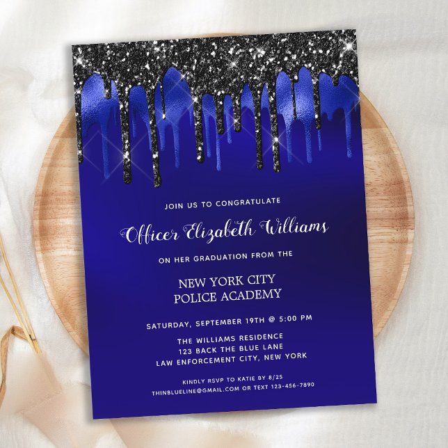 Budget Police Officer Graduation Invitation (Créateur téléchargé)