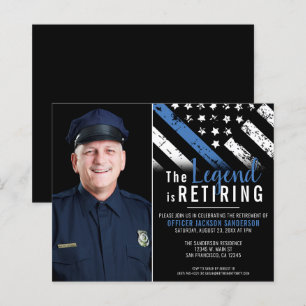 Budget Police Retraite Party Photo Invitation