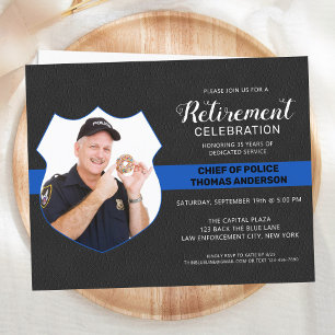Budget Police Retraite Party Photo Invitation