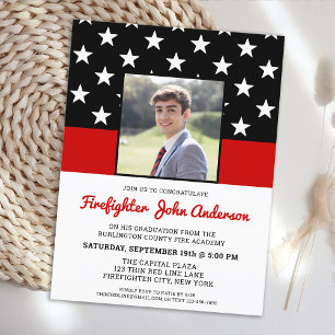 Budget Pompier Diplôme Photo Invitation rouge