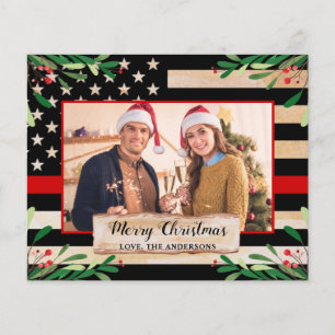 Budget Pompier Mince Ligne rouge Drapeau Noël