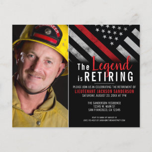 Budget Pompier Photo Retraite Invitation