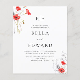 Budget Poppy Red Chic Floral Mariage
