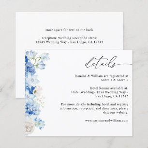 Budget Poussiéreux Bleu & Blanc Détails Floraux