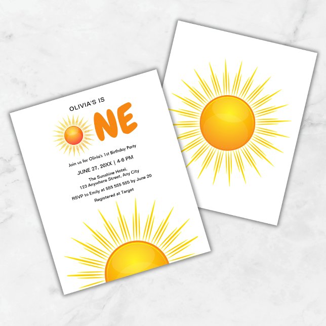 Budget Premier voyage autour du soleil Anniversair (Budget First Trip Around the Sun 1st Birthday Invitation )